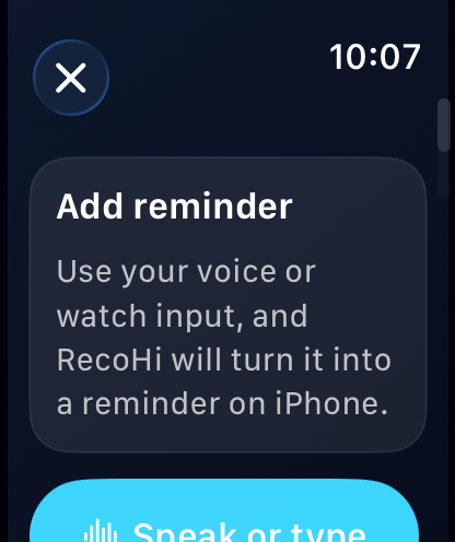 RecoHi watch add reminder